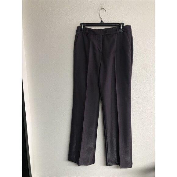 ETRO Pants US 6 IT 42 Purple Sheen Wool Nylon Blend Zip Pockets Button Italy - Picture 2 of 6